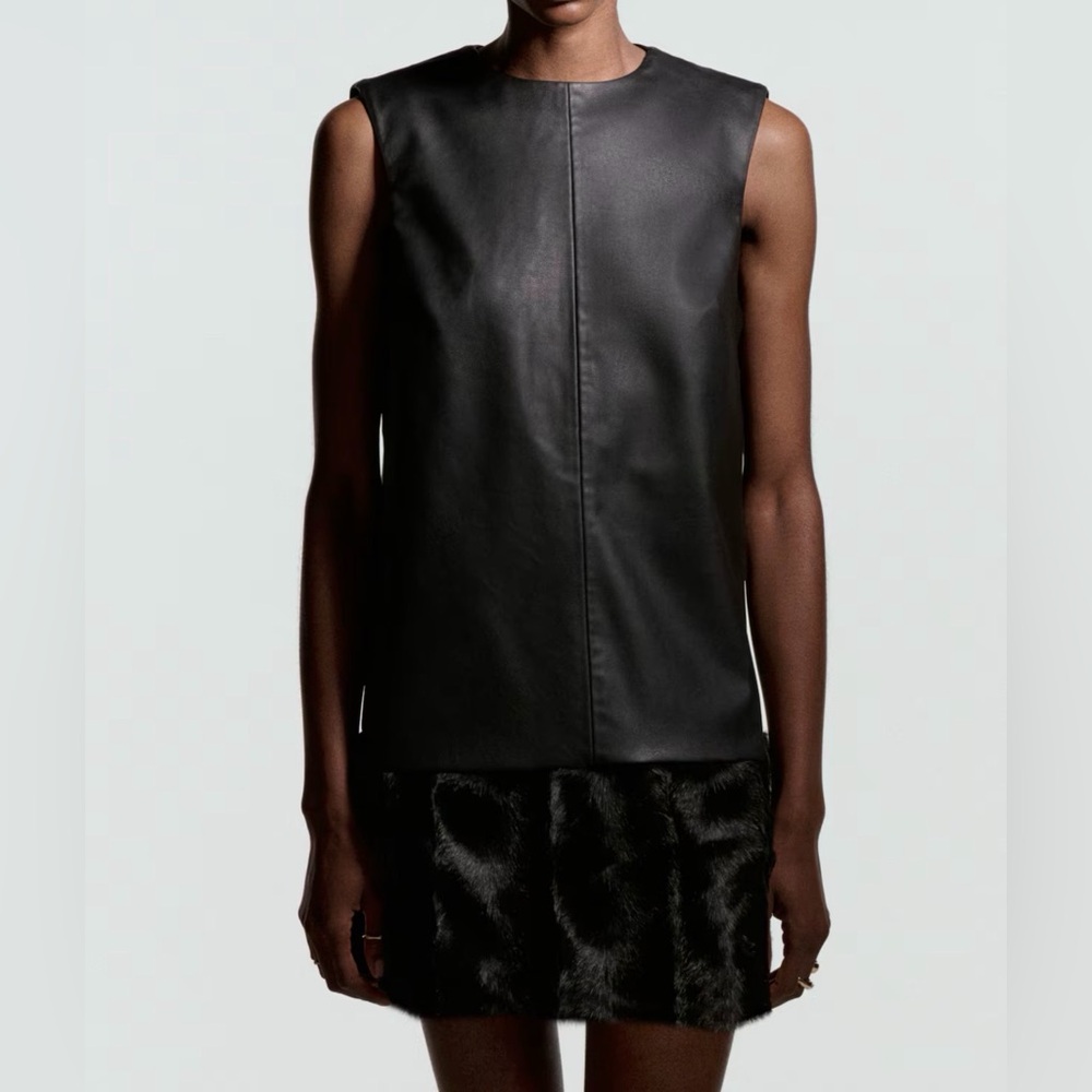 H&M coated leather mini dress